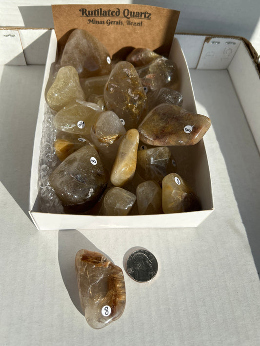 Large Rutilated Quartz Tumbled Stone