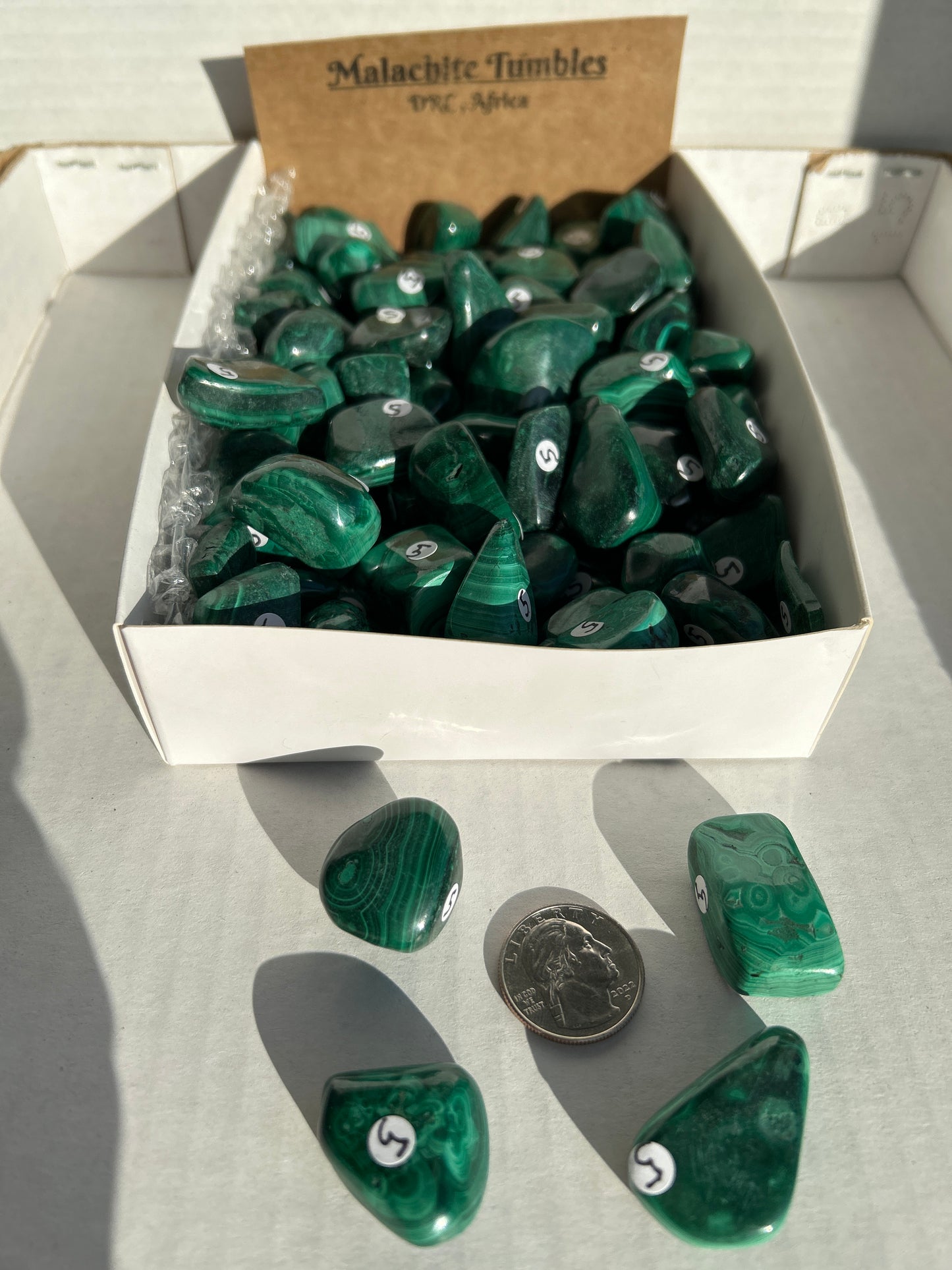 Natural Malachite Tumbled Stone