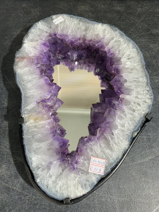 Amethyst Mirror with metal mounting