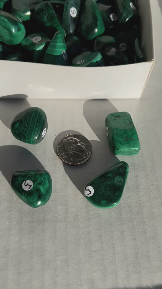 Natural Malachite Tumbled Stone